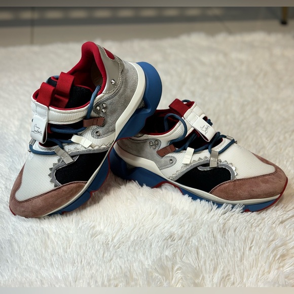 Christian Louboutin Men's Red and Blue Trainers 
Size 10 1/2 - Picture 2 of 14